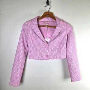 Women's Nwt Show Me Your MuMu Pink Daisy Floral Cropped Jacket Size Medium